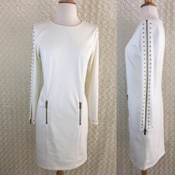 VENUS Dresses & Skirts - VENUS Women’s Long Sleeve Gold Embellished Dress 4